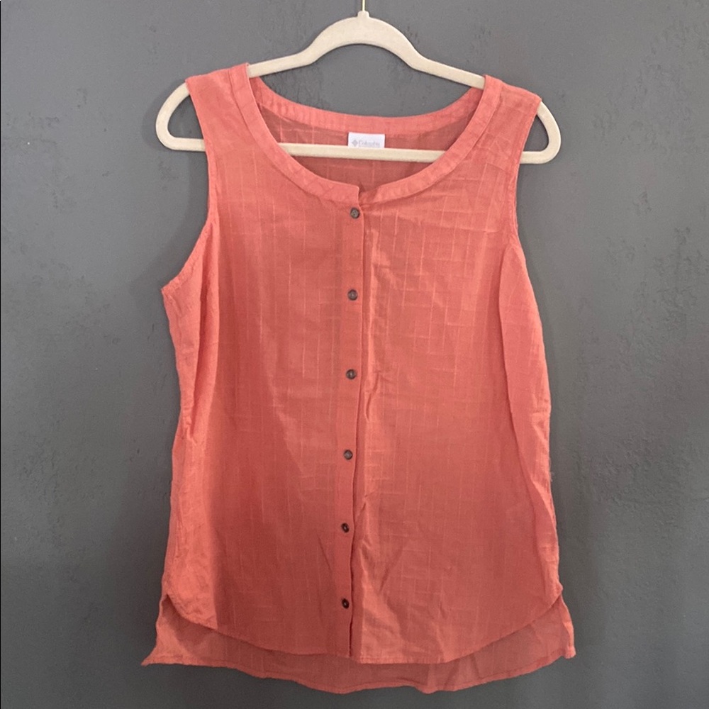 Columbia Sleeveless Button Front Summer Light Weight Top Size XL
